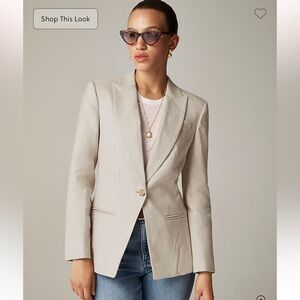 J. Crew Alexandra Linen Single-Button Blazer